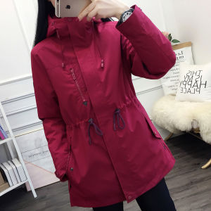 Mid-Length Breathable Fleece-Lined Waterproof Windproof Chicong Climate-Resistant Jacket for Women Outdoor Hiking Self-Driving Tour Travel