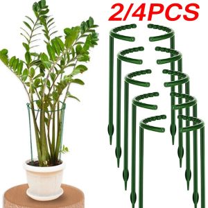 🔥2/4pcs Plant Support Pile Frame Semicircular T-shaped Fixed Rod Indoor Flower Plant Anti-tilt Protection Frame Vine Climbing Bracket