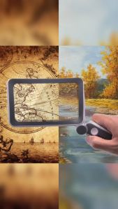 (READY STOCK) 4X Magnifying Glass with LED Light Rechargeable Kanta Pembesar 放大镜 Large Foldable Handheld Magnifier for Reading 10 LED 3 Dimming Mode Rectangle Rectangular Magnifier Glass Inspection