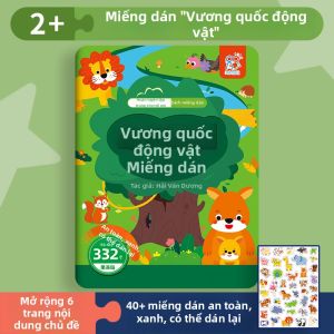 Cartoon Animal Sticker Book Early Education Toys Childrens Sticker Books Dual Language Cognitive Stickers 0-3-6 Years Old