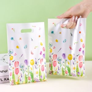 10/20/50pcs Handbag Candy Bags Wildflowers Tulip Spring Gift Packaging Bags MotherS Day Birthday Party Supplies 