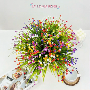 Các mẫu cụm điểm hoa chất liệu PVC trang trí nhà cửa văn phòng. Hoa Lụa Decor
