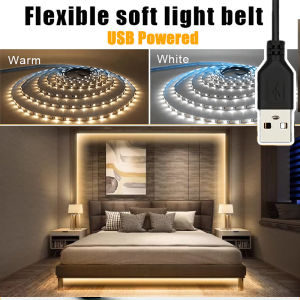 5V USB LED Strip Lights1m/2m/3m/5m/10m Lights with Adhesive Backing Flexible for StairsBedroomPartyKitchenTVChristmas