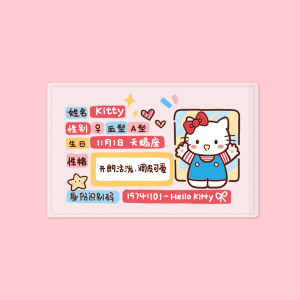 Full Coverage Privacy Protection Hellokitty ID Card Holder Anti-Magnetic Security Check Passable Headshot Case Plastic Shell