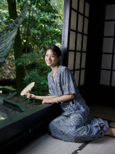 Váy Dài Tay Ngắn Phong Cách Mới Trung Hoa Giản Dị Hoa Văn Thêu Trà Giải Trí Cổ Điển Cho Nữ Mùa Xuân Hè Thu