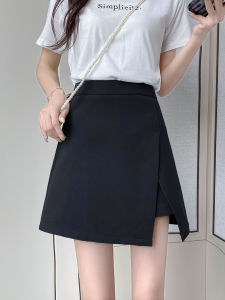 High Waist Asymmetrical Black A-Line Mini Skirt for Women Spring Summer New Style plus Size Slimming Short Skirt