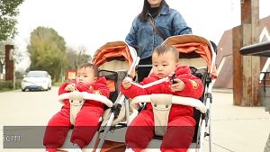KAPOK 【FSS】Twin Stroller Detachable Double Stroller Lightweight Adjustable Tandem Seating Folding Stroller For 2 Baby