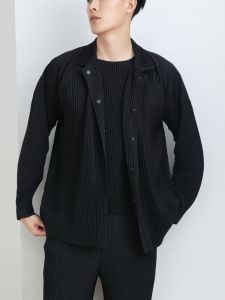 เสื้อเชิ้ตชายทรงหลวมสไตล์ยูนิเซ็กซ์ แขนยาว สีดำ ทรงหลวม ทรงหลวม แขนสามมิติ เสื้อคลุมกันหนาว ผ้าโพลีเอสเตอร์ แฟชั่นฤดูใบไม้ร่วง