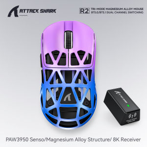 ATTACK SHARK | R2 ATTACK SHARK Lightweight Gaming Mouse 42000DPI PAW3950Max Sensor Magnesium Alloy Structure and 8K Hz Polling Rate for PC/Mac