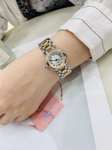 Elegant Roman Beige Colorful Dial Simple Luxury Womens Watch Stainless Steel Band Butterfly Buckle Quartz Movement Mineral Glass