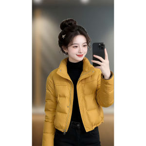 Shalldoer | Short Yellow Thickened Cotton Jacket Winter