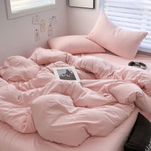 Ultra Soft Washed Cotton Bedding Set Fresh Style Dual Splice Three Piece Dormitory Student Bedding Four Piece Quilt Coverlet