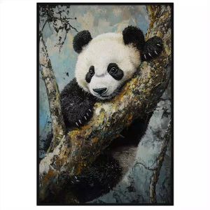 Tranh gấu trúc. Tranh treo tường dán tường sơn dầu canvas trang trí. CGI-1985