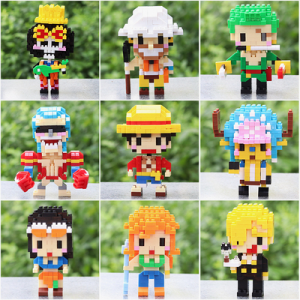 One Piece Themed Building Blocks Model Kit Assembling Toy Display Piece Birthday Gift for Kids And Adults Magnetic Tile Construction Set