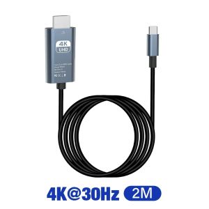 Kebidumei | KEBIDUMEI Type C To HDMI Adapter Cable Type C 4K 60Hz HDMI-Compatible Converter Cable For Projector PC Laptop Tablet