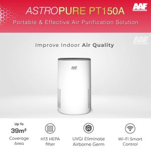 AAF AstroPure PT150A Smart HEPA Air Purifier with Wi-Fi control + 1 HEPA Filter Replacement