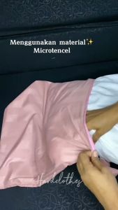 Sarung Bantal Dan Guling Tidur Resleting Polos Emboss Salur Ukuran 60 x 45 cm Kain Microtencel