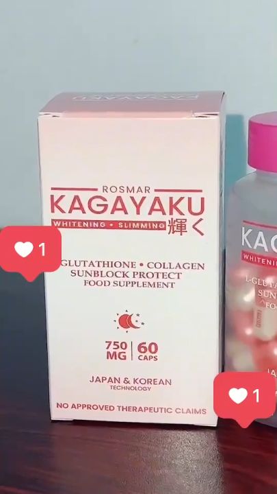 ROSMAR KAGAYAKU CAPSULE (GLUTATHIONE + COLLAGEN + ORAL SUNBLOCK + SLIMMING)  750mg, 60 Capsules