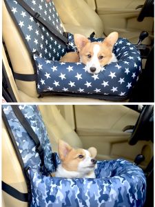 Universal Car Dog Seat Cushion Safety Pet Carrier Co-Pilot Seat Dual Purpose Dog Bed Car Mat Vehicle Cage Rear Seat Cushion