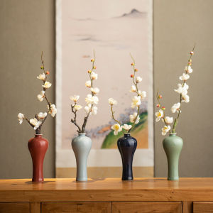 จิตรกรรมจีนโบราณ กระติกน้ำชาเซรามิคขนาดเล็ก ช่อดอกไม้ ตกแต่งโต๊ะทำงาน วัสดุเซรามิค กระติกน้ำชา จีนแผ่นดินใหญ่