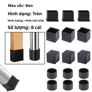 8 Miếng Đệm Chân Ghế Silicon Chống Trượt Bảo Vệ Chân Bàn Chống Bụi Đệm Bảo Vệ Sàn Chân Đế Cân Bằng Đồ Nội Thất Nút Bịt Ống
