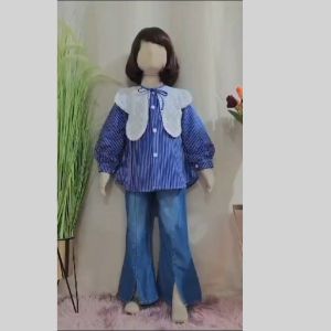 Setelan Anak Perempuan Import Korean Style & Celana Cutbray Stripe Salur