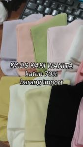 Kaos Kaki Wanita Cotton Premium Model Vintage Cute Warna Pastel Soft