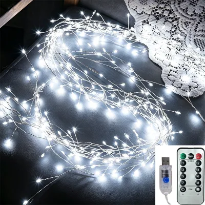 3/6/9M USB Power LED Firecracker String Lights Remote Control Garland Fairy Lights for Wedding Party Garden Christmas Decoration
