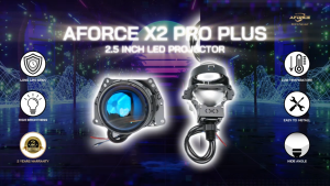 AForce X2 Pro Plus 2.5 inch vehicle automotive headlamp LED projector with long life span 2-year warranty easy to install high brightness wide beam angle.