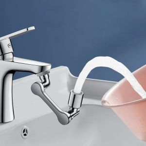 ABS Universal 1080 °Swivel Robotic Arm Swivel Extension Faucet Aerator Kitchen Sink Faucet Extender 2Water Flow Mode
