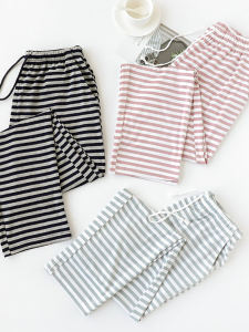 Womens Pajama Pants Spring & Fall Summer Modal Pants Loose Thin Casual Japanese Style Simple Stripes Modal Home Pants