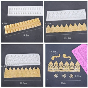Silicone Fondant Mold Bench Lace Lace Surrounding Border Pyramid Rhombus Baking Cake Topper Cake