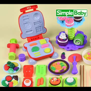 3D Color Clay Toy Set Hamburger Model Playdoh Toy Handmade DIY Plasticine Play House Toys