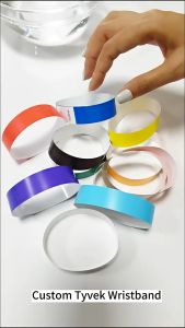 100pcs Waterproof Disposable Tyvek Paper Wrist Bands Bracelet Colorful Party Wristband
