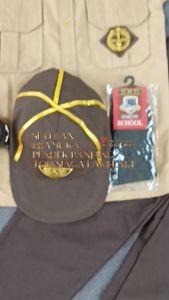 Setelan Seragam Sekolah Pramuka Panjang Pendek Laki-laki SD Kelas 1-6 Topi Siaga
