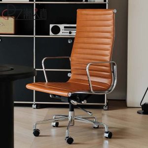 Ergonomic Computer Chair Designer Comfortable Rotating High Back Leather Office Chair Large Class Room Soft PU Leather Chair