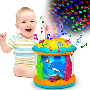 Đồ Chơi Cho Bé 1-3 Tuổi Trẻ Sơ Sinh Đại Dương Đèn Xoay Máy Chiếu Đồ Chơi Âm Nhạc Montessori Giáo Dục Sớm Giác Quan Đồ Chơi Cho Bé quà Tặng