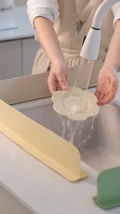 50cm Silicone Sink Splash Guard With Strong Suction Cup Waterproof Baffle Plate For Kitchen Sink & Bathroom Countertop Water Barrier