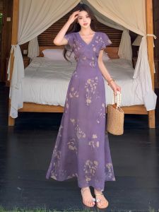 RELNLEX | Đầm Dài Size Lớn Phong Cách Vintage Elegance Cho Mùa Hè