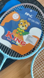 Cặp Vợt Cầu Lông King Phối Màu Xanh Dương Nhạt - Trắng Nhẹ Nhàng Thanh Lịch 006