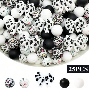 8/25PCS Spot Bow Theme 3D Creative DIY Bead Crafts Used for Pen Keychain Jewelry Accessories Art Supplies