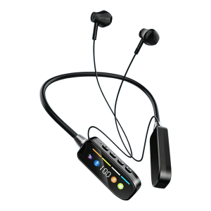 Kebidumei | KEBIDUMEI Bluetooth 5.4 Headphones with Screen Neckband Earphones Wireless Headsets HiFi Stereo Sports Earbuds Support TF Card