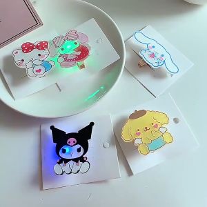 1PCS抖音同款发光三丽鸥发夹发圈玉桂狗韩版可爱卡通刘海夹发饰1PCS LED LIGHT/WITHOUT LIGHT SANRIO HAIR CLIP HAIR PINS HAIR TIES CUTE CINNAMOROLL KUROMI