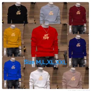 Bisa COD Sweater Keren Crewneck Elegan Kaos Pria Trendy Sweatshirt Kasual Sweter Baju Not Today