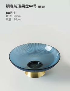 Luxurious Glass Fruit Tray Simple Modern Living Room Decorative Piece High Footed Front Desk Home Use Snack Storage Tray