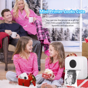 Máy in nhỏ máy in di động với nhãn dán và cuộn giấy nhiệt và tự dính giấy nhiệt được xây dựng trong B/A/T/T/E/R/Y inkless Máy in ảnh cho Android và IOS