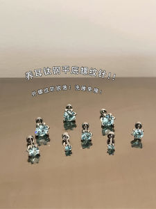 Blue Sea AFUNNYSTRORY Titanium Steel Ear Bone Studs Flashing Blue Diamond Ear Cuff Dragon Claw Shiny Jewelry Ear Hole Decorations