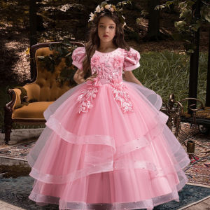 New flower girl wedding dress Girls party dresses elegant girl walking show evening dress 4-12 years old childrens clothing
