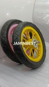 Spare part Bike Tayar 10" 27cm+- Kids Bicycle PVC Rim Tyre Color Full Set Basikal Budak repair Roda Wheels Budak Basikal Warna Kanak Tahan Lama Getah Tiubless Tubeless Tyre