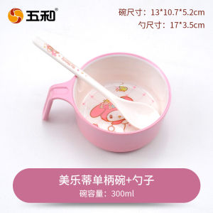 ชามเมลามีนสำหรับเด็กชามบนโต๊ะอาหารสำหรับเด็กชามข้าวทนต่อการหล่นใช้ในบ้านลายการ์ตูนน่ารักสำหรับโรงเรียนอนุบาลชามช้อนอุปกรณ์เสริมชามใส่อาหาร